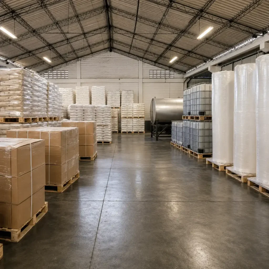 Bodega industrial con mercancías almacenadas en Cartagena